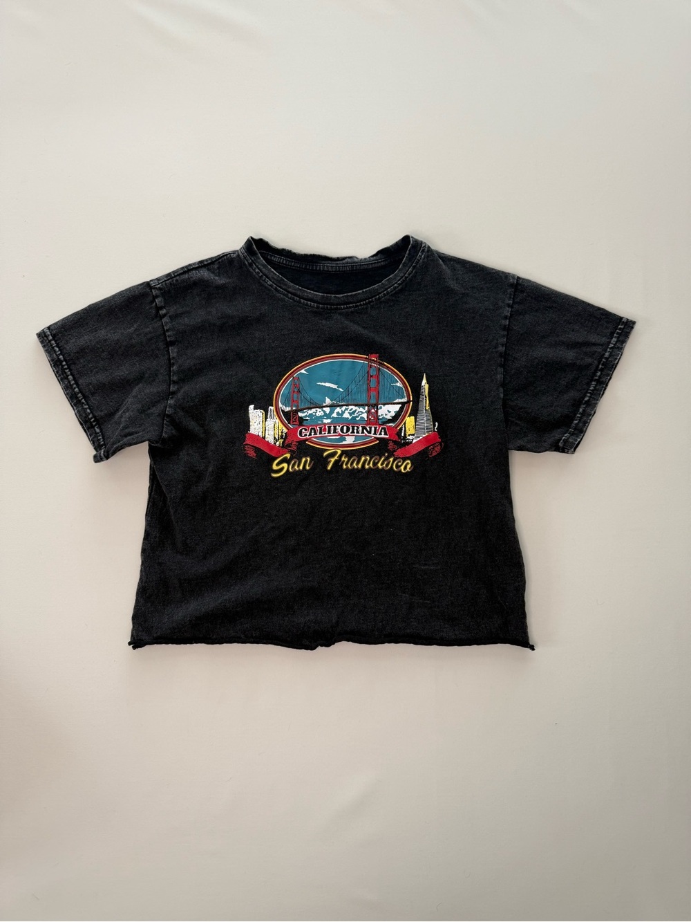 🌉Black San Francisco California cropped graphic tee